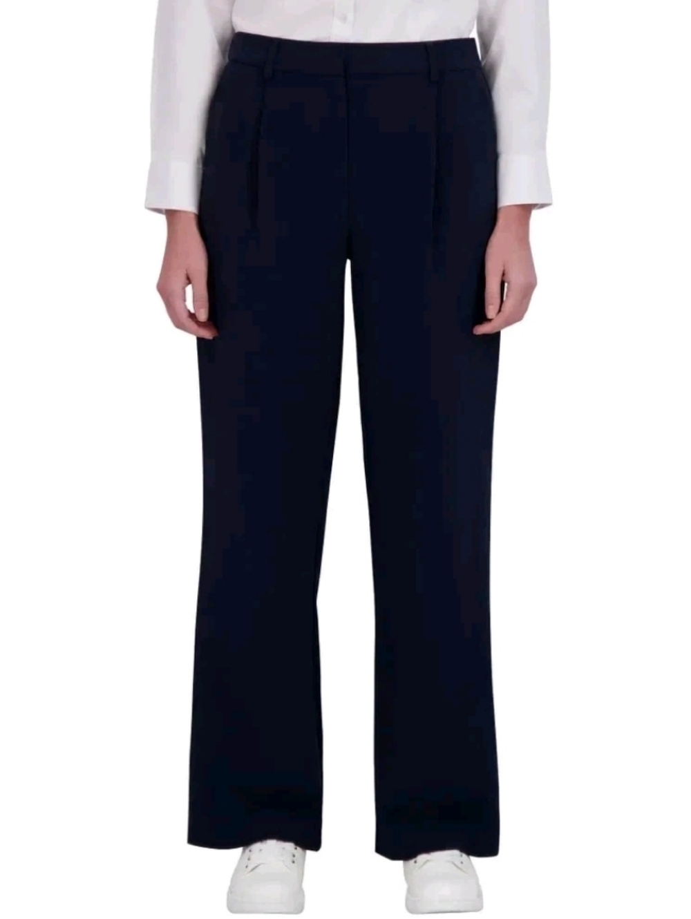 DKNY Navy Wide-Leg Dress Pants